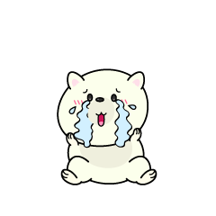 大泣きする小ちゃなシロクマ