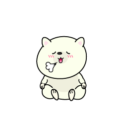 リラックスする小ちゃなシロクマ