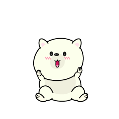 驚く小ちゃなシロクマ