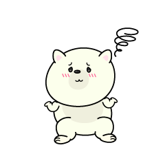 困る小ちゃなシロクマ