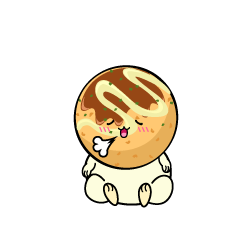 リラックスする小ちゃなたこ焼き