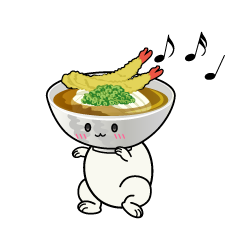 踊る小ちゃな天ぷらうどん